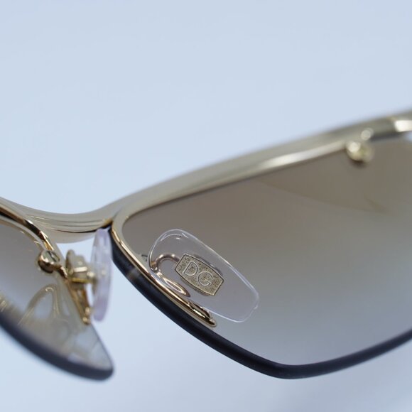 🕶️ New Dolce & Gabbana DG2307 02/6E Sunglasses - Gold Frame, Brown Lenses - Picture 3 of 9